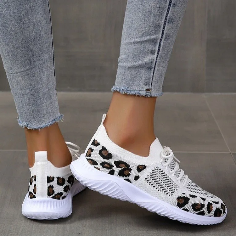 Новые летние женские кроссовки – обзор и цена Knit Fabric Lace Up Sneakers